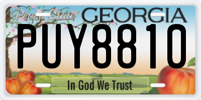 GA license plate PUY8810