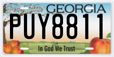 GA license plate PUY8811