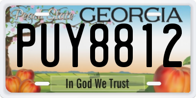 GA license plate PUY8812