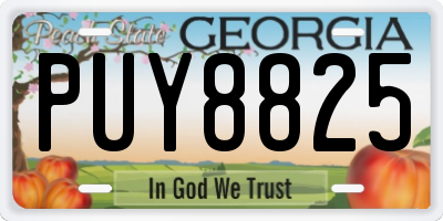 GA license plate PUY8825