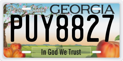 GA license plate PUY8827