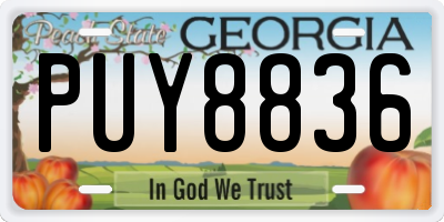 GA license plate PUY8836