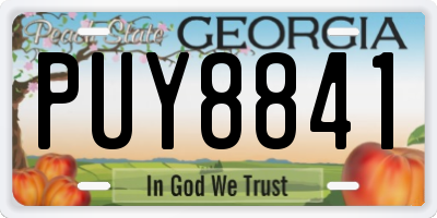 GA license plate PUY8841