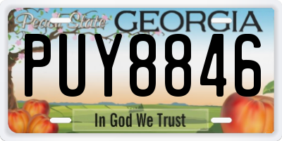 GA license plate PUY8846