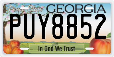 GA license plate PUY8852