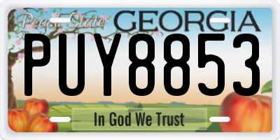 GA license plate PUY8853