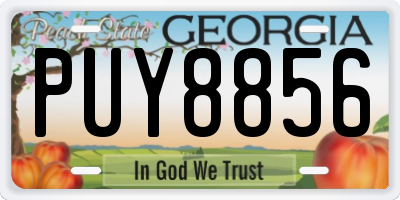 GA license plate PUY8856