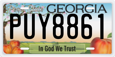 GA license plate PUY8861