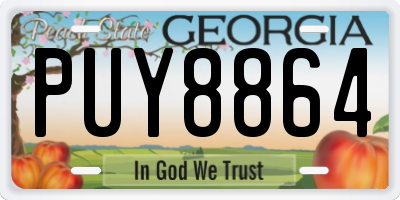 GA license plate PUY8864