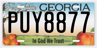 GA license plate PUY8877
