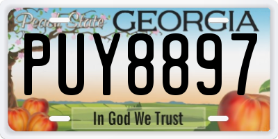 GA license plate PUY8897