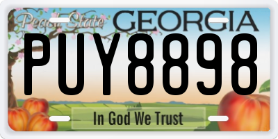 GA license plate PUY8898