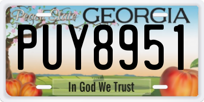 GA license plate PUY8951