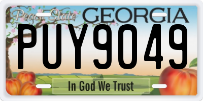 GA license plate PUY9049