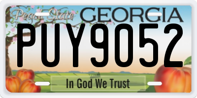 GA license plate PUY9052