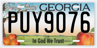 GA license plate PUY9076