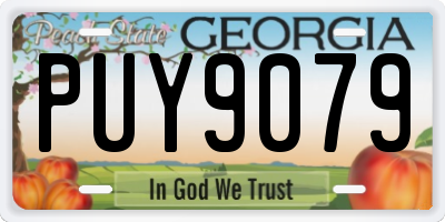 GA license plate PUY9079