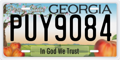 GA license plate PUY9084
