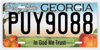 GA license plate PUY9088
