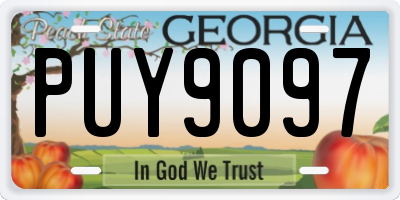 GA license plate PUY9097