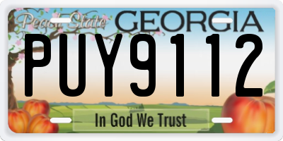 GA license plate PUY9112