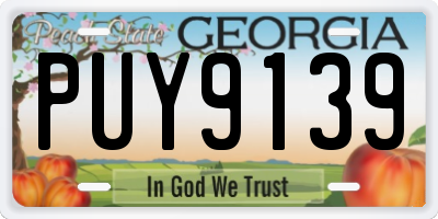 GA license plate PUY9139