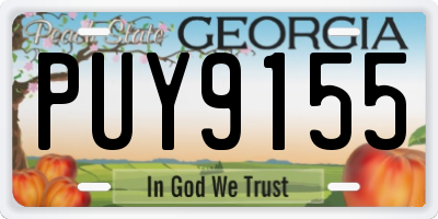 GA license plate PUY9155