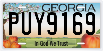 GA license plate PUY9169