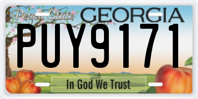 GA license plate PUY9171