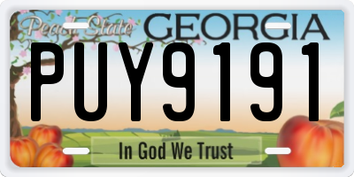 GA license plate PUY9191
