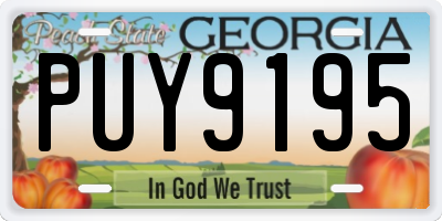 GA license plate PUY9195