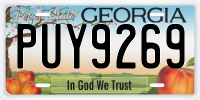 GA license plate PUY9269