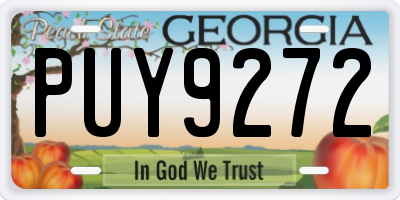 GA license plate PUY9272