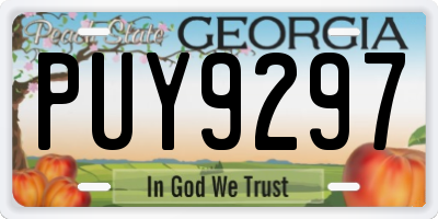 GA license plate PUY9297