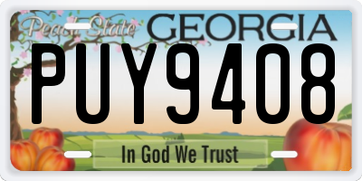GA license plate PUY9408