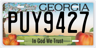 GA license plate PUY9427