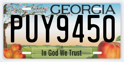GA license plate PUY9450