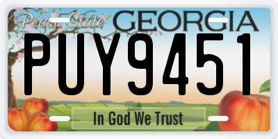 GA license plate PUY9451