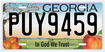 GA license plate PUY9459