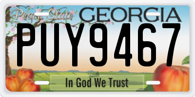 GA license plate PUY9467