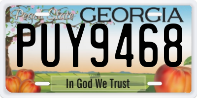 GA license plate PUY9468