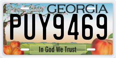 GA license plate PUY9469