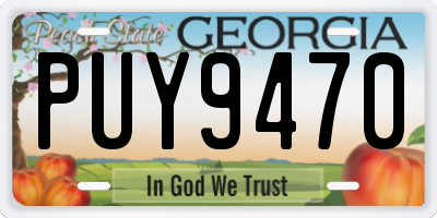 GA license plate PUY9470