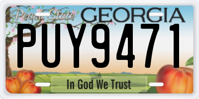 GA license plate PUY9471