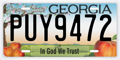 GA license plate PUY9472