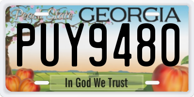 GA license plate PUY9480