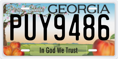 GA license plate PUY9486