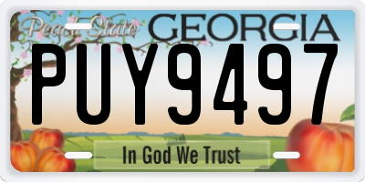 GA license plate PUY9497