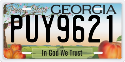 GA license plate PUY9621