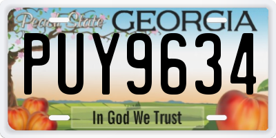 GA license plate PUY9634